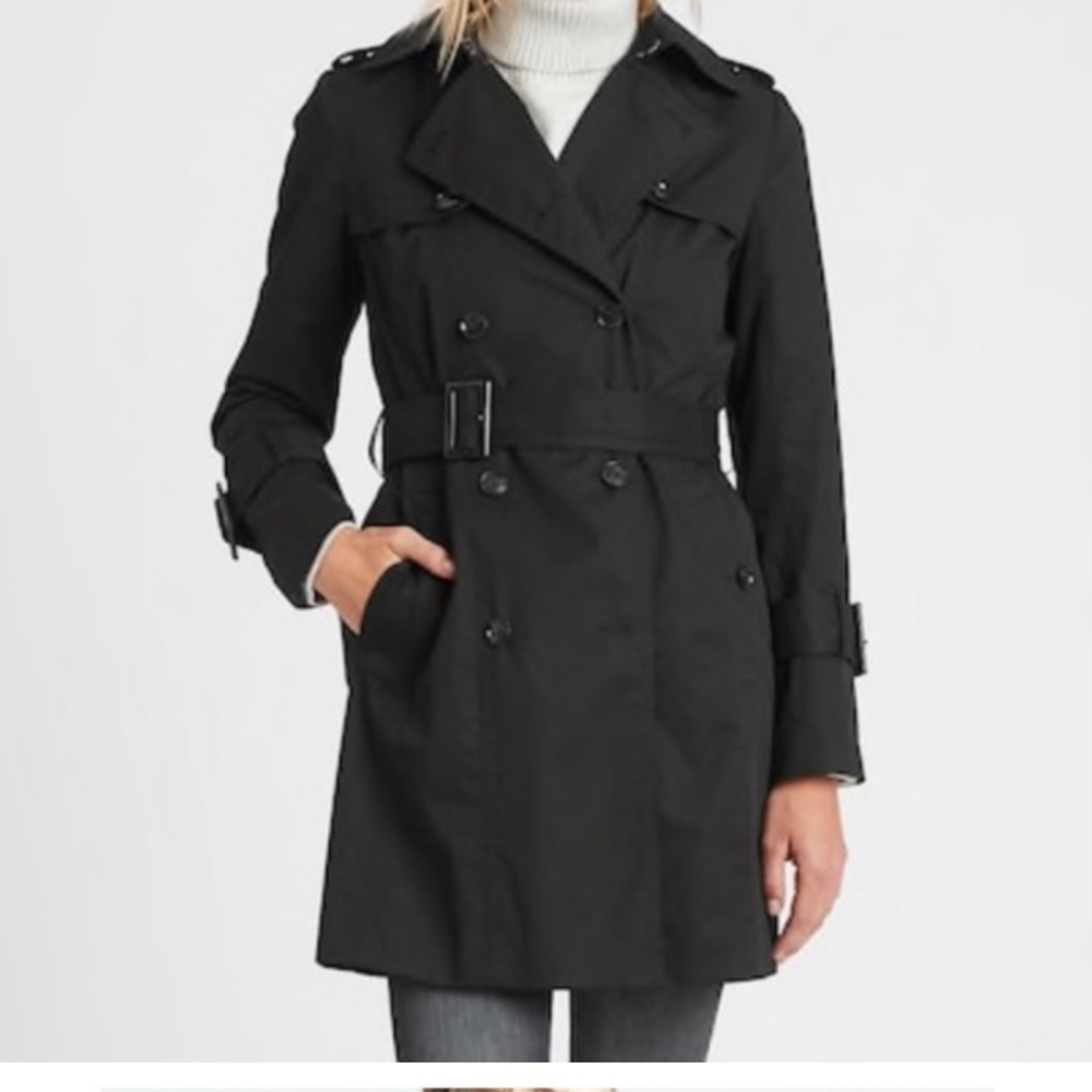 The Ever-Popular Trench Coat, Made In 100% Cotton And Finished With A Water resi